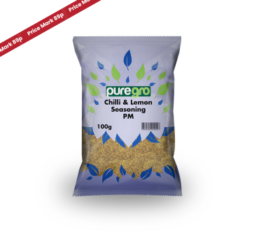 Puregro Chilli & Lemon Seasoning 100g PM 89p (Box of 10)