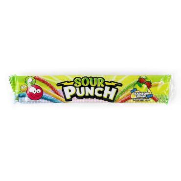 Sour Punch Straws Rainbow 57g (2oz) (Box of 24)
