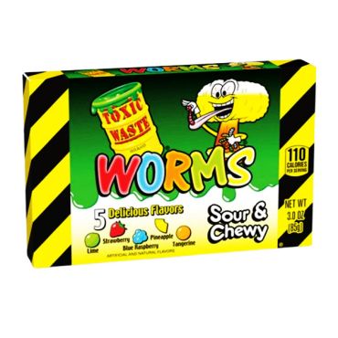 Toxic Waste Worms Theatre Box 85g (3oz) (Box of 12)
