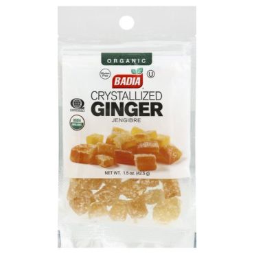 Badia Crystallised Ginger (Organic) 42.5g (1.5oz) (Box of 12)