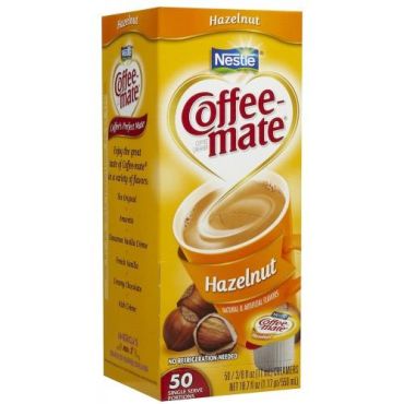 Coffee Mate Hazelnut Liquid 50 Count 10.60g (0.375oz) (Box of 4)