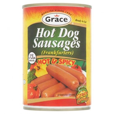 Grace Hot & Spicy Halal Hot Dog Sausages 400g (Case of 12)
