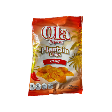 Ola Tropical Sweet Chilli Plantain Crisps (Red Box) 50g (Box of 24)