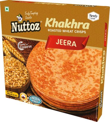 Nuttoz Jeera Khakhra 180g (Case of 24) BBE 30 JUL 2024