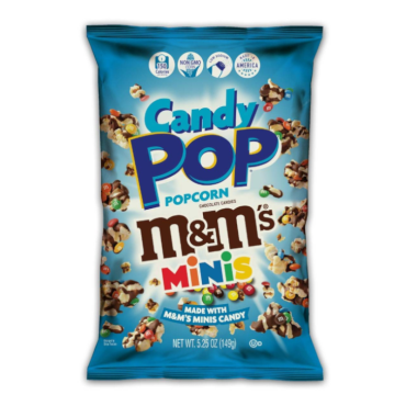 Candy Pop Popcorn M&M Minis 149g (5.25oz) (Box of 12) BBE 21 FEB 2024