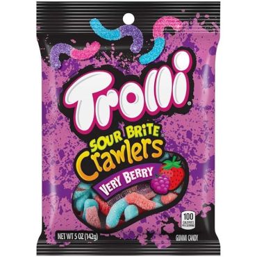 Trolli Sour Brite Crawlers Very Berry 142g (5oz) (Box of 12)