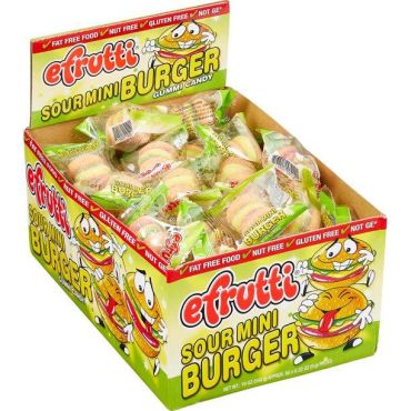 Efrutti Gummi Mini Sour Burger 9g (0.32oz) (Box of 60) BBE 18 AUG 2024