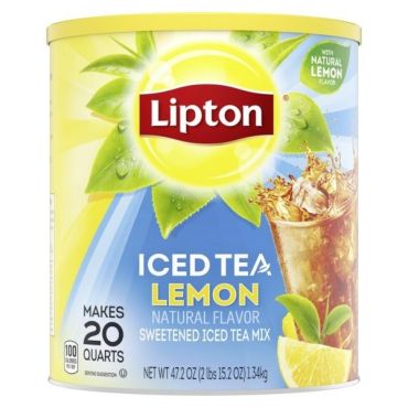 Lipton Iced Tea Lemon Flavour 1.34kg (20 Quart) (47.2oz) (Box of 6) 