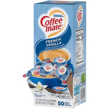 Coffee Mate Liquid Creamer French Vanila Single Serve 50 Portions 10.6ml (0.375oz) (Case of 4)
