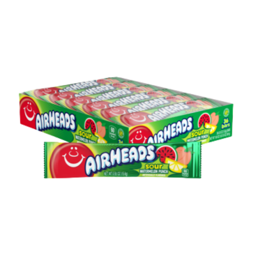 Air Heads Singles Sour Watermelon 16g (0.55oz) (Box of 36)