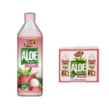 Just Drink Lychee Aloe 500ml (Case of 12) BBE 14 MAY 2024