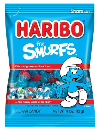 Haribo Smurfs 113g (4oz) (Box of 12) BBE 31 MAR 2024
