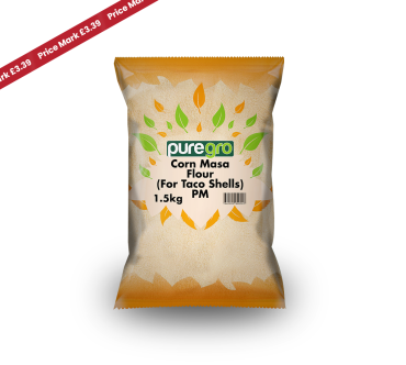 Puregro Corn Masa Flour 1.5kg PM £3.39 (Box of 6) (Grade 25) (For Taco Shells)
