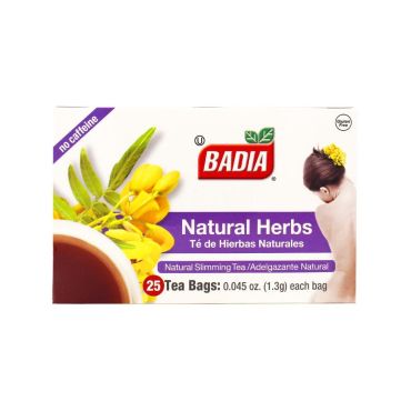 Badia Natural Herbs Tea 25 Bags 1.4g (0.049oz) (Box of 10)