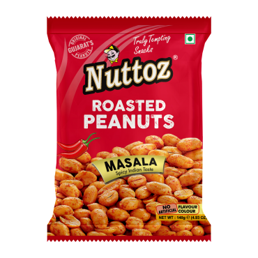 Nuttoz Masala Roasted Peanuts 140g (4.93oz)  (Box of 8)