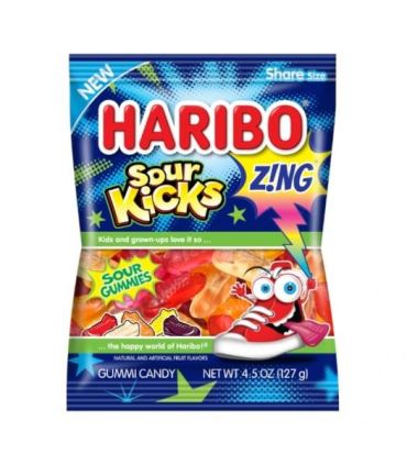 Haribo Zing Sour Kicks 127g (4.5oz) (Box of 12) BBE 30 AUG 2024