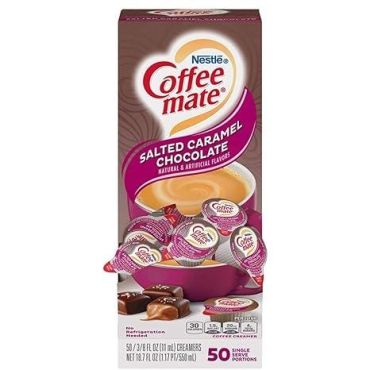 Coffee Mate Liquid Creamer Salted Caramel Chocolate Single Serve 50 Portions 10.6ml (0.375oz) (Case of 4)