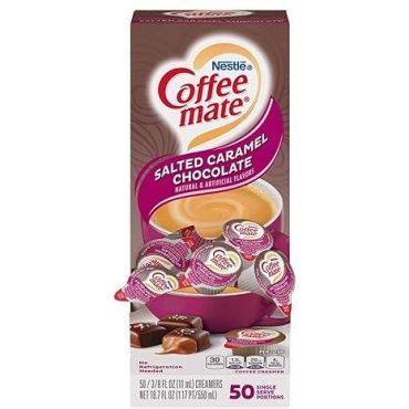 Coffee Mate Liquid Creamer Salted Caramel Chocolate Single Serve 50 Portions 10.6ml (0.375oz) (Case of 4)