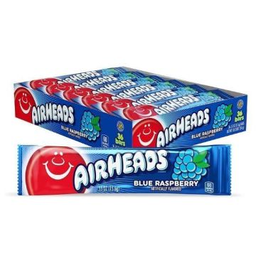 Air Heads Singles Blue Raspberry 16g (0.55oz) (Box of 36) BBE 28 FEB 2025