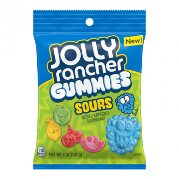 Jolly Rancher Sour Gummies Peg Bag 141g (5oz) (Box of 12) ( BBE - 28/02/2023)