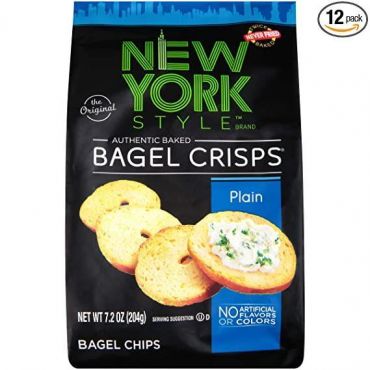 New York Style Plain Bagel Crisps 204g (7.2oz) (Box of 12)
