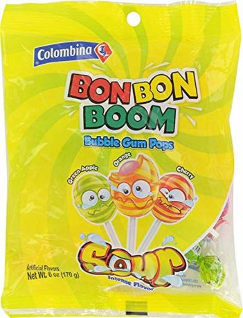 Colombina Bon Bon Boom Sour Peg Bags 170g (6oz) (Box of 12)