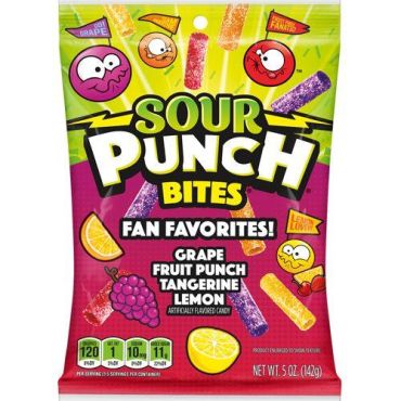 Sour Punch Fan Favorites Bites Peg Bag 142g (5oz) (Box of 12)