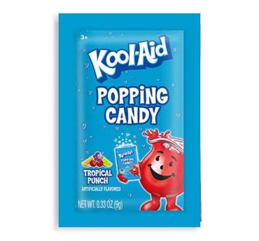 Kool Aid Popping Candy Pouch Tropical Punch 9g (0.33oz) (Box of 20) BBE 4 SEP 2024