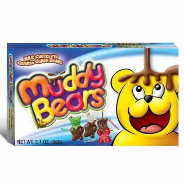 Taste of Nature  Muddy Bears Chocolate Gummy Bears Theatre Box 88g (3.1oz) (Box of 12)
