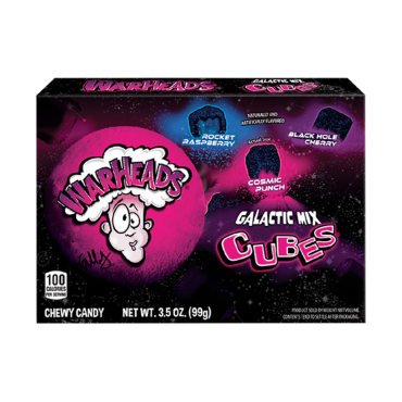 Warheads Galactic Cubes Theater Box 99g (3.5oz) (Box of 12)