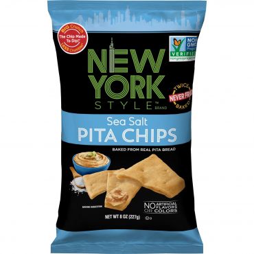 New York Style Sea Salt Pita Chips 226g (8oz) (Box of 12)