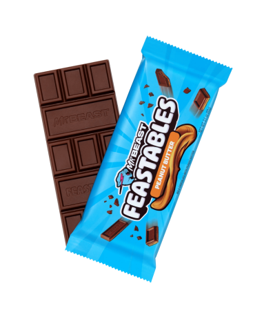 MrBeast Feastables Milk Chocolate with Peanut Butter 60g (Box of 10)