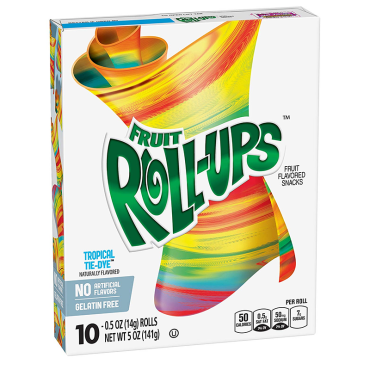 Betty Crocker Fruit Roll Ups Tropical Tie Dye 141g (5oz) (Box of 10)