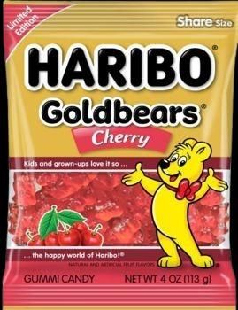 Haribo Peg Bag Gold Bears Cherry 113g (4oz) (Box of 12)