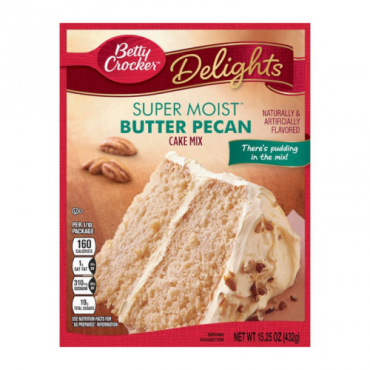 Betty Crocker Butter Pecan Cake Mix 432g (15.25oz) (Box of 12)