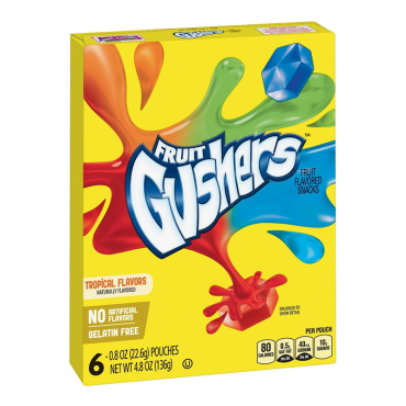 Betty Crocker Fruit Gushers Tropical 136g (4.8 oz) (Box of 10)