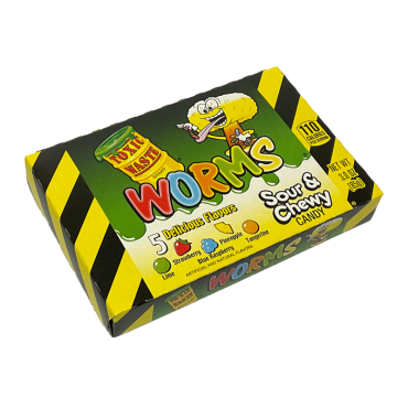 Toxic Waste Worms Theatre Box 85g (3oz) (Box of 12) BBE 28 FEB 2024