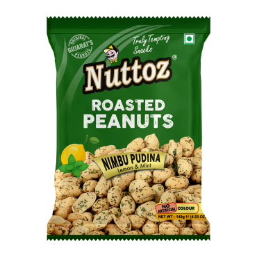 Nuttoz Nimbu Pudina Roasted Peanuts 140g (4.93oz)  (Box of 8)