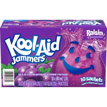 Kool Aid Jammers Grape (10 Pouches) 180ml (Box of 4) - Canadian