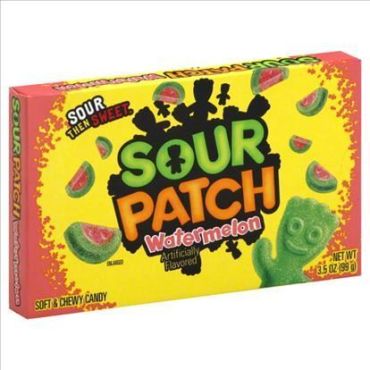 Sour Patch Kids Watermelon Theater Box 99g (3.5oz) (Box of 12) BBE 15 APR 2025