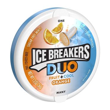 Ice Breakers Duo Mints Orange 36.8g (1.3oz) (Box of 8)