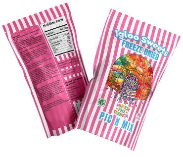Igloo Sweets Pink Pic N Mix Freeze Dried 90g (Box of 10)