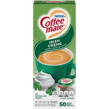 Coffee Mate Liquid Creamer Irish Cream Single Serve 50 Portions 10.6ml (0.375oz) (Case of 4) BBE  29 JUN 2024