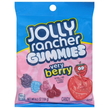 Jolly Rancher Gummies Very Berry Peg Bag 184g (6.5oz) (Box of 12)