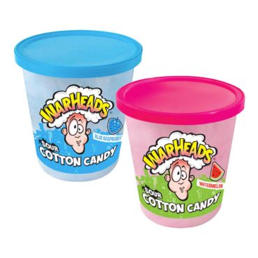 Warheads Sour Cotton Candy Blue Raspberry & Watermelon 42.5g (1.5oz) (Pack of 18) - Canadian