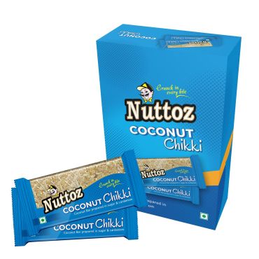 Nuttoz Coconut Chikki Peanut Bar 30g (Box of 20)