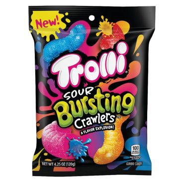 Trolli Sour Bursting Crawlers 120g (4.25oz) (Box of 12) BBE 23 JUL 2024
