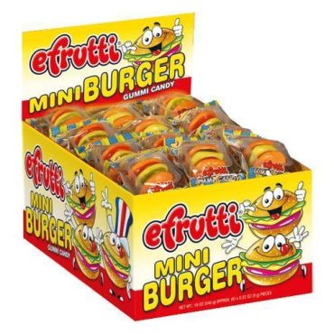 Efrutti Gummi Mini Burgers 9g (0.32oz) (Box of 60) BBE 11 AUG 2024