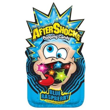 Aftershocks Popping Candy Pouch Blue Raspberry 9g (0.33oz) (Box of 24)