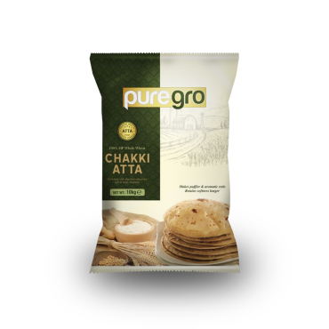 Puregro 100% Whole Wheat Sharbati Chakki Atta 10Kg